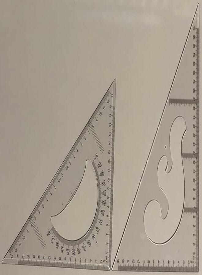 XDJ TRIANGLE RULER SQUARE SET 30/60 AND 45/90 DEGREES SET OF 2 30CM